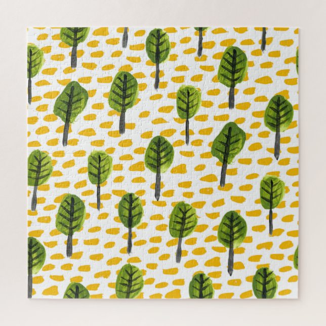 Naive Green Black Tree Muster Puzzle (Vertikal)