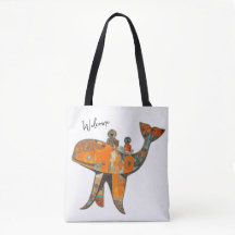 Naive retro style art whale