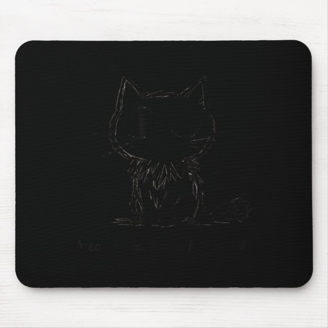 Naive Sy Cat Doodle Funny Meow Pun Art  Mousepad (Vorne)