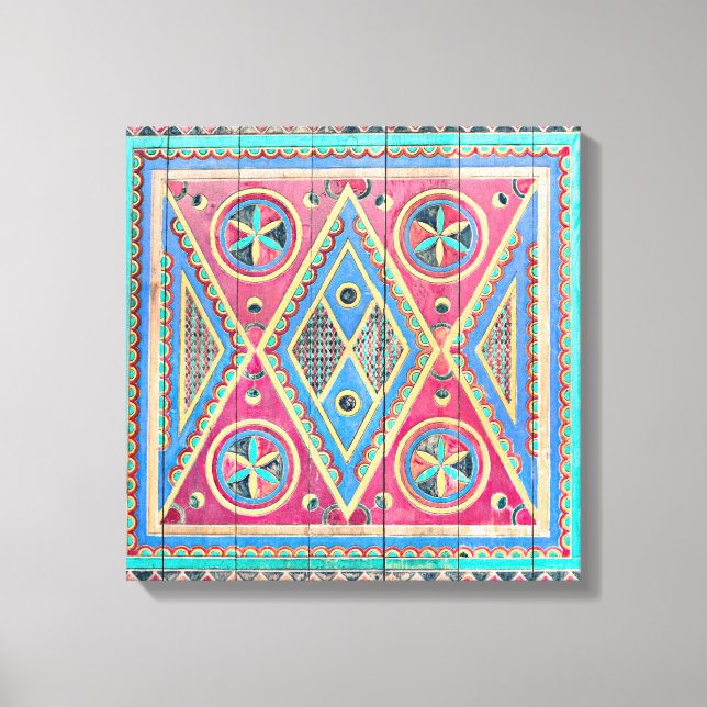 Najd Triangle Tribal Holztür Leinwanddruck (Vorderseite)