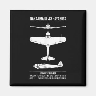 Nakajima Ki-43 Hayabusa Japanisches Kämpfer-Flugze Magnet