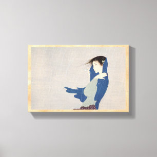 Nakajima Kiyoshi Fine Rain japanese women art Leinwanddruck