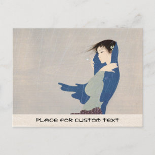 Nakajima Kiyoshi Fine Rain japanese women art Postkarte