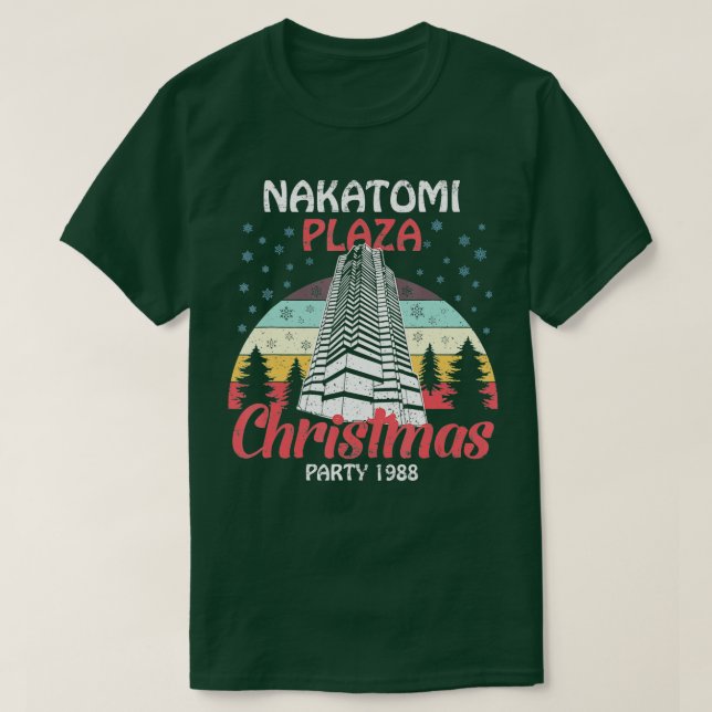 Nakatomi Plaza Christmas Party 1988 Funny Xmas Vin T-Shirt (Design vorne)