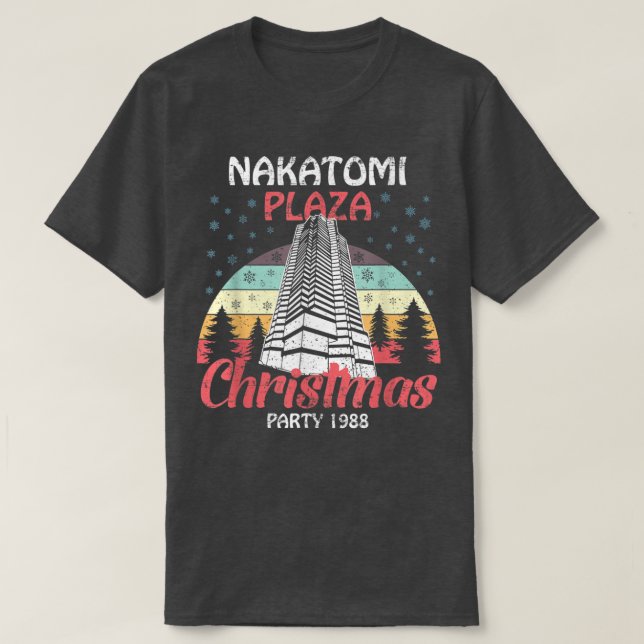 Nakatomi Plaza Weihnachtsfest Party 1988 Funny Xma T-Shirt (Design vorne)