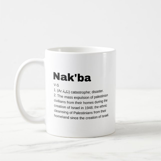 Nakba Bedeutung Design Nakba Definition Text Kaffeetasse (Links)