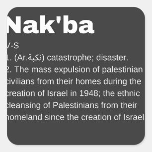 Nakba Bedeutung Design Nakba Definition Text Quadratischer Aufkleber
