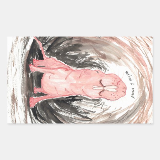 Naked (& Proud) Mole Rat Rechteckiger Aufkleber (Vorderseite)