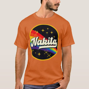Nakita Regenbogen im Vintagen Stil im Weltraum T-Shirt