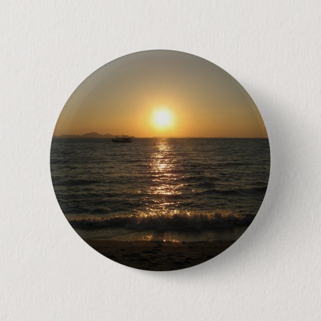 Naklua Beach Sunset .. Pattaya, Chonburi, Thailand Button (Vorderseite)