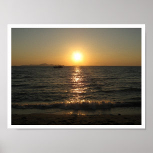 Naklua Beach Sunset .. Pattaya, Chonburi, Thailand Poster