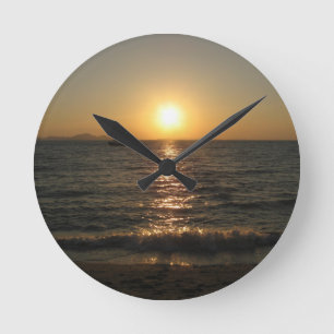 Naklua Beach Sunset .. Pattaya, Chonburi, Thailand Runde Wanduhr