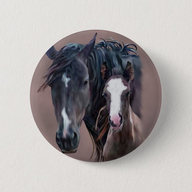 Nakota Mare und Foal Button (Vorderseite)
