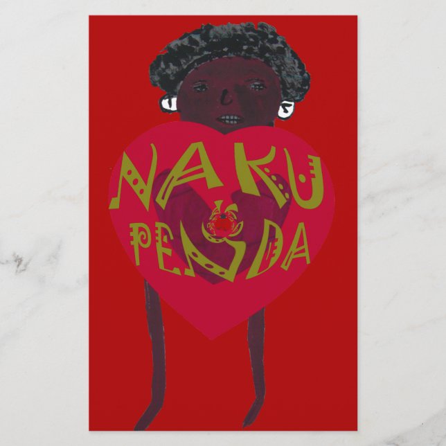 Nakupenda Sana Art Print Swahili Design Briefpapier (Vorderseite)