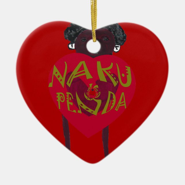 Nakupenda Sana Art Print Swahili Design Keramik Ornament (Vorne)