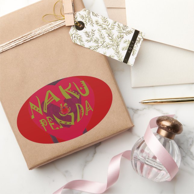 Nakupenda Sana Art Print Swahili Design Ovaler Aufkleber (Schenken)