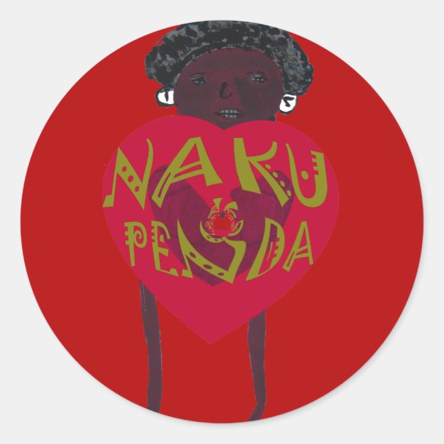 Nakupenda Sana Art Print Swahili Design Runder Aufkleber (Vorderseite)