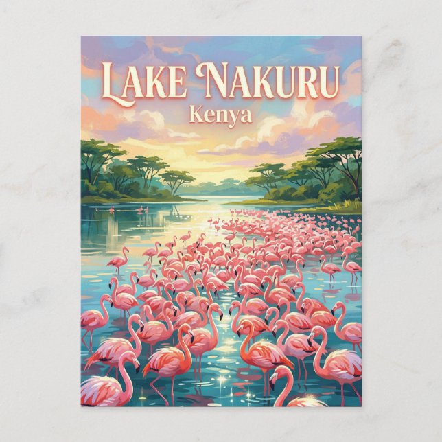 Nakuru-See Kenia Postkarte (Vorderseite)