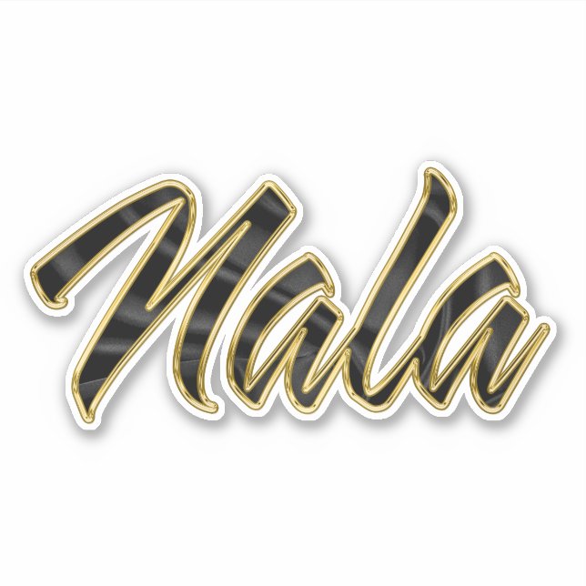 Nala black gold Lettering Aufkleber Sticker (Vorderseite)