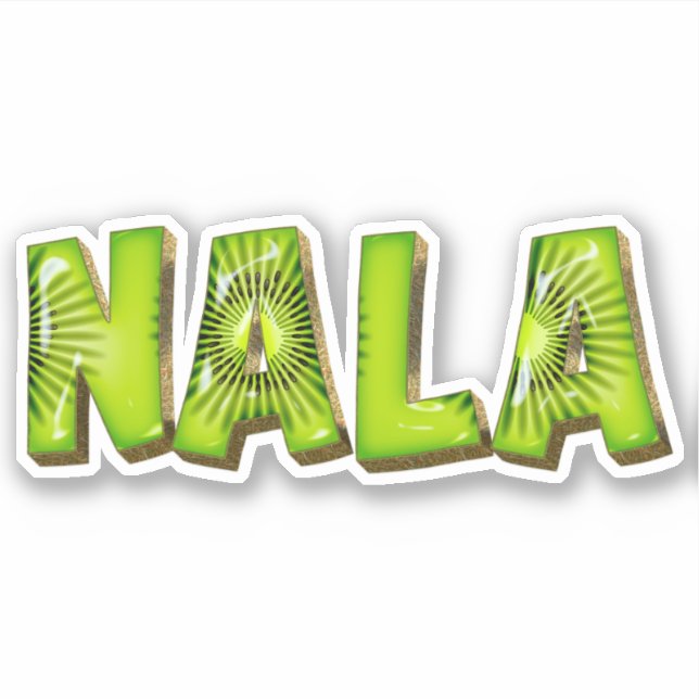 Nala Name Kiwi Design Aufkleber Sticker (Vorderseite)
