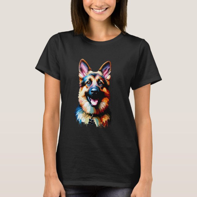 NALA Vibrand German Shepherd Art Einzigartiges Hau T-Shirt (Vorderseite)