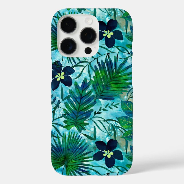 Nalani Hawaiian Tropical Garden Aquamarin Case-Mate iPhone Hülle (Rückseite)