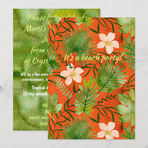 Nalani Hawaiian Tropical Garden Coral Lime Einladung