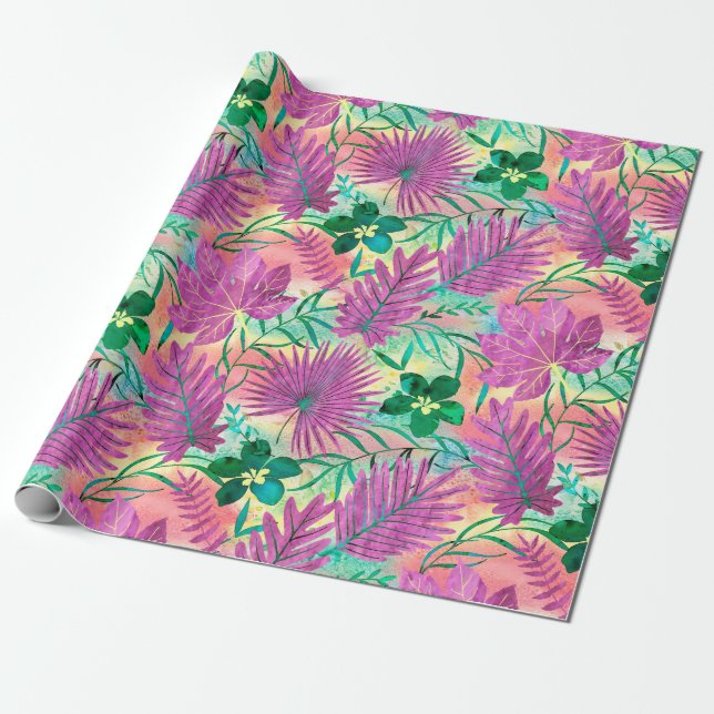 Nalani hawaiische tropische Garten-Fuchsie Geschenkpapier (Ungerollt)