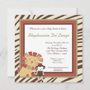 Nali Jungle Zoo Animal Lion Baby Shower Einladung