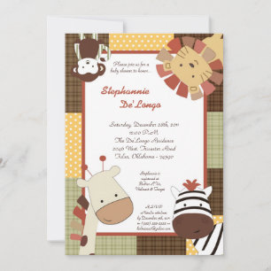 Nali Jungle Zoo Animal Lion Baby Shower Einladung