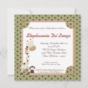 Nali Jungle Zoo Animal Lion Baby Shower Einladung