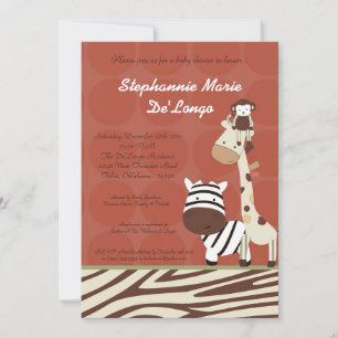 Nali Jungle Zoo Animal Lion Baby Shower Einladung