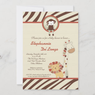 Nali Jungle Zoo Animal Rex Kinderdusche Einladung