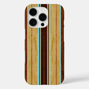 Nalu Hou Imitats Koa Wood Surfboard Aqua iPhone 16 Pro Hülle