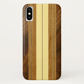 Nalu Mua Imitats Koa Wood Surfboard iPhone X Hülle