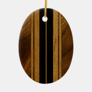 Nalu Mua Imitats Koa Wood Surfboard Keramikornament