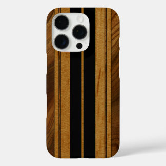 Nalu Mua Imitats Koa Wood Surfboard Schwarz iPhone 16 Pro Hülle