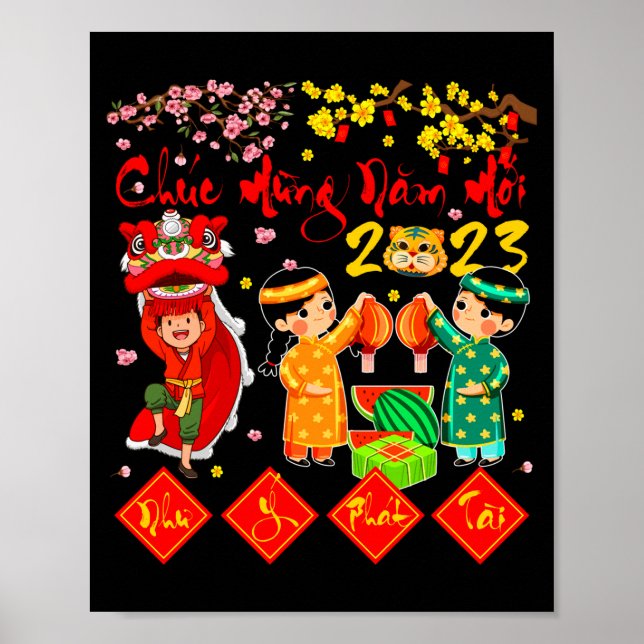 Nam Moi Nhu Y Vietnamese Lunar New Year Cat Year F Poster (Vorne)