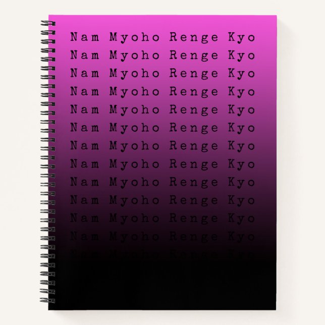 Nam Myoho Renge Kyo Lila Gradient Notizbuch (Vorderseite)