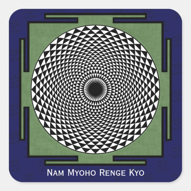 Nam Myoho Renge Kyo mantra Quadratischer Aufkleber (Vorderseite)