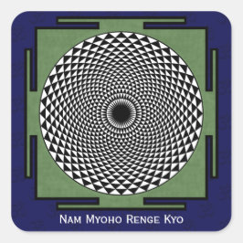 Nam Myoho Renge Kyo mantra Quadratischer Aufkleber