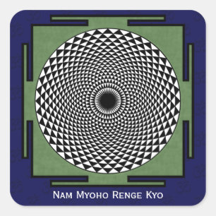 Nam Myoho Renge Kyo mantra Quadratischer Aufkleber