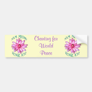 Nam Myoho Renge Kyo mit Lotos-Blumen-Entwurf Autoaufkleber