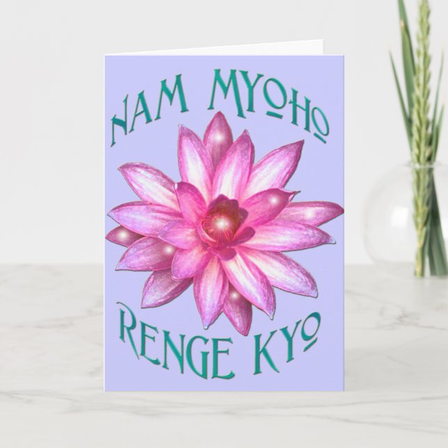 Nam Myoho Renge Kyo mit Lotos-Blumen-Entwurf Karte (Vorderseite)
