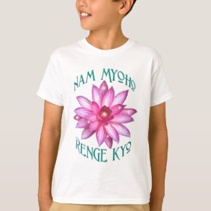 Nam Myoho Renge Kyo mit Lotos-Blumen-Entwurf T-Shirt