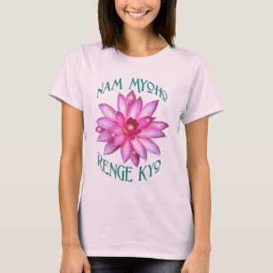 Nam Myoho Renge Kyo mit Lotos-Blumen-Entwurf T-Shirt
