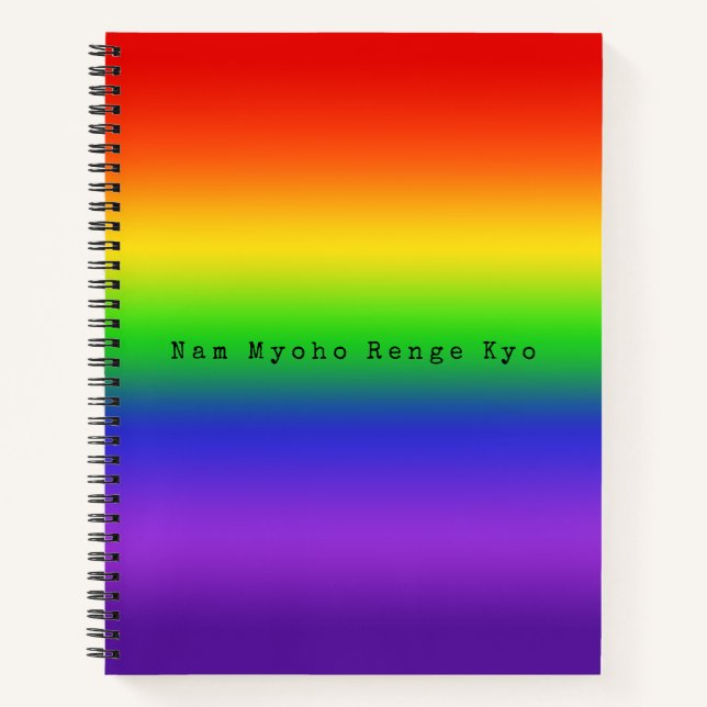Nam Myoho Renge Kyo Rainbow Gradient Notizbuch (Vorderseite)