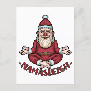 Namasleigh Funny Santa Claus Yoga Meditate Xmas Postkarte