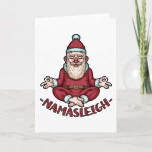 Namasleigh Lustiger Weihnachtsmann Yoga Meditation Karte