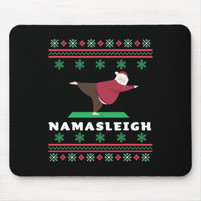 Namasleigh Santa Doing Yoga  Mousepad (Vorne)